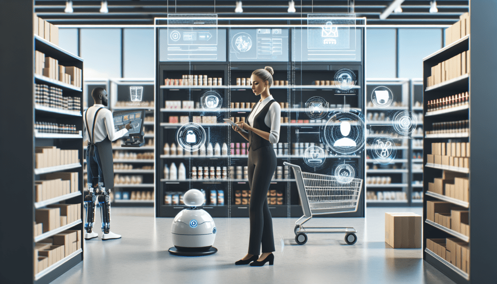 a woman standing in front of a robot